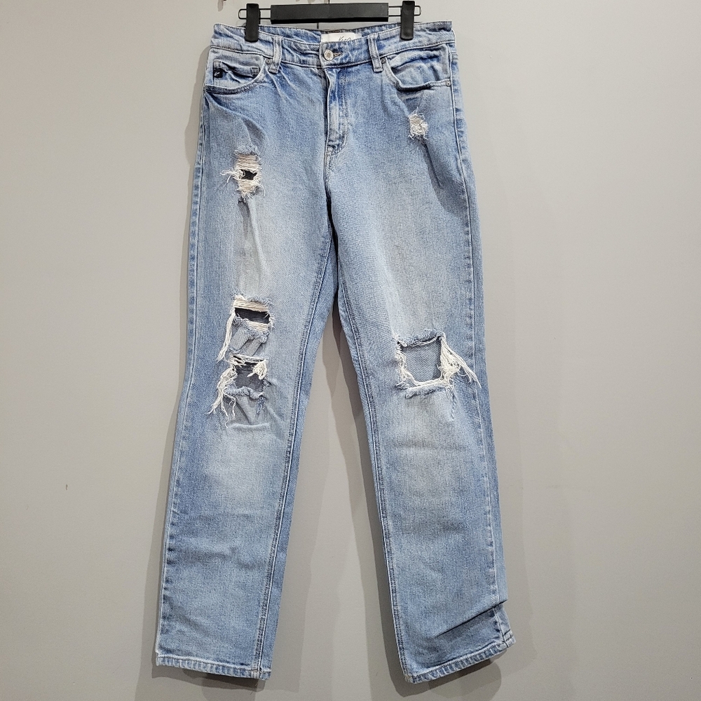 KanCan Womens Distressed Light Wash Straight Leg Jeans Sz 11/29 KC7173M